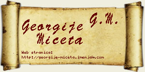 Georgije Mičeta vizit kartica